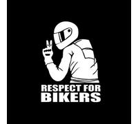Respeto a los Ciclistas Etiqueta Adhesiva Reflectante, KIMISS 15 * 11 Cm Respeto a los Ciclistas Etiqueta Engomada de la Motocicleta Pegatinas de Coche Etiqueta Engomada de la (Blanco)
