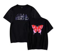 Respeto Camiseta De Olivia Rodrigo, Camiseta De Guts, Camiseta Informal De Manga Corta Pop, Camiseta Única para Fanáticos De La Música Bad Idea Right XS-3XL-Black||XS