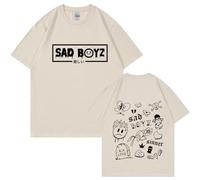 Respeto Camiseta Junior H Sad Boyz, Camisa De Manga Corta con Cuello Redondo Harajuku para Hombres Y Mujeres, Regalo De Seguidor XS-3XL-Black||XS