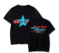 Respeto Camiseta para Hombre Dua Lipa Merch, Camiseta A La Moda para Hombre Y Mujer, Sudadera, Pantalón Corto Informal De Verano, Camiseta De Manga XS-3XL-Black||XS