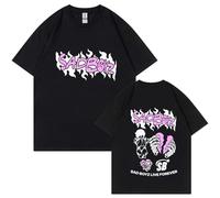 Respeto Camiseta Unisex Junior H Sad Boyz Camiseta Estampada Camiseta Gráfica De Manga Corta De Algodón Suelta para Hombres Y Mujeres Camiseta Hip-Hop Estampada A Doble Cara XS-3XL-Black||XS