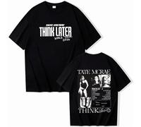 Respeto Camisetas para Hombres Y Mujeres Camisetas Unisex Harajuku Camisas De Manga Corta con Cuello Redondo Camisetas De Algodón Tate McRae World Tour Fan Gifts XS-3XL-Black||S