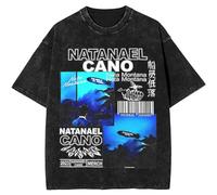 Respeto Camisetas Retro Natanael Cano Nata Montana Hombres Mujeres Camisetas Lavadas Ropa De Calle Camisetas De Hip Hop Camisetas Gráficas De Algodón-Black||S
