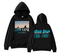 Respeto Sudadera con Capucha De Rapero Dua-Lipa Sudadera con Capucha Estampada De Manga Larga Poliéster Algodón Sudadera Deportiva Sudadera con Capucha Unisex XS-3XL-Black||XS