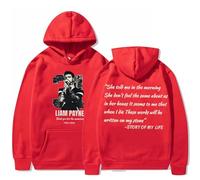 Respeto Sudadera con Capucha Li-Am Singer Pa-yne Estampada para Hombre Y Mujer, Sudadera Hip Hop Harajuku, Sudadera con Capucha para Fans del Cantante, Tallas XS-3XL-Red||l
