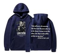 Respeto Sudadera con Capucha Li-Am Singer Pa-yne Estampada para Hombre Y Mujer, Sudadera Hip Hop Harajuku, Sudadera con Capucha para Fans del Cantante, Tallas XS-3XL-Dark Blue||x_l