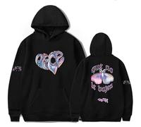 Respeto Sudadera con Capucha Tini Stoessel Estampado Cantante Hip Hop Sudadera De Manga Larga Sudadera Holgada De Gran Tamaño Sudadera con Capucha XS-3XL-Black||XS