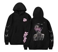 Respeto Tini Stoessel Singer Tour Sudadera con Capucha Mujer Hombre Jersey Sudadera De Manga Larga Cantante Cosplay Hip Hop Street Sudadera con Capucha De Gran Tamaño XS-3XL-Black||XS