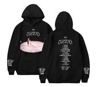 Respeto Tini Stoessel Sudaderas con Capucha para Hombres Y Mujeres Jersey De Calle De Gran Tamaño Jersey Estampado De Cantante Simple Sudadera Informal Unisex para Otoño E Invierno XS-3XL-Black||XS