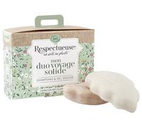 Respetuoso con mi champú sólido extrasuave orgánico 35 g + gel de ducha sólido nutritivo orgánico 35 g