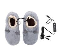 Respicefinem 1 par Calentador de pie eléctrico USB CALETRA 3 Engranajes Temperatura ajustable Patrilleras calentadas suaves y cómodas con la franela tibia engrosada de la capa (Gray Blue)