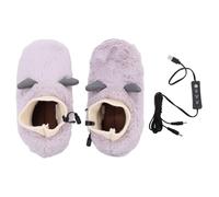 Respicefinem 1 par Calentador de pie eléctrico USB CALETRA 3 Engranajes Temperatura ajustable Patrilleras calentadas suaves y cómodas con la franela tibia engrosada de la capa (Violet)