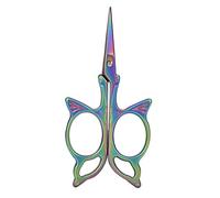 Respicefinem 1 tijera de sastre de acero inoxidable de estilo antiguo con mangos coloridos - Tijeras afiladas de precisión para bordado, costura, manualidades y manicura - Diseño (Color)