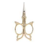 Respicefinem 1 tijera de sastre de acero inoxidable de estilo antiguo con mangos coloridos - Tijeras afiladas de precisión para bordado, costura, manualidades y manicura - Diseño (Oro)