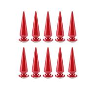 Respicefinem 10 Pcs 10 mm punta Metálica Remaches de Cono Picos de Tornillo Clavos para DIY Artesanía en Cuero de la Correa de los Zapatos Bolso de Decoración (Rojo)