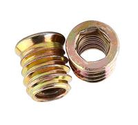 Respicefinem 20 Carbon steel hexagons socket embedded nuts, M6/M8/M10 hexagons socket head furniture screws with external threads 20pcs/pack Suitable for wooden furniture (M8*15mm)