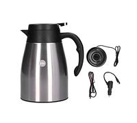 Respicefinem 24V 1200ml Portable Car Water Heater Pot with Stainless Steel Electric Kettle Base for Truck Travel Matte Black Design (24V1200ml Qihang viene con base Haoyue White)