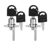 Respicefinem 2pcs Cajón de muebles Armario del armario Lock con llaves para la seguridad de la oficina que ofrece una construcción de aleación de zinc de 19 mm plateado (16mm silver single lock head)