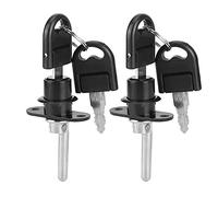 Respicefinem 2pcs Cajón de muebles Armario del armario Lock con llaves para la seguridad de la oficina que ofrece una construcción de aleación de zinc de 19 mm plateado (19mm black single lock head)