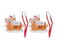 Respicefinem 2pcs Costilización de árbol de Navidad Tallado Pinturado a Mano Adornos Decorativos Premium Ideal para el jardín de Casas Intramas de encimeras del Patio Trasero del (22-W249)