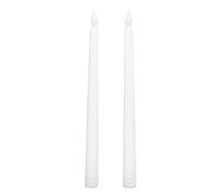 Respicefinem 2pcs LED Taper Candles Battery Powered Flameless with Soft Romantic Light Safe For All Ages Ideal For Festival Wedding Birthday Party and More Maximum Diameter Approx (White Shell)