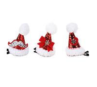 Respicefinem 3pcs clips para el cabello navideño hechos de material de felpa premium y no tejido con clips de metal de textura suave de superficie lisa ideal para s adecuados para