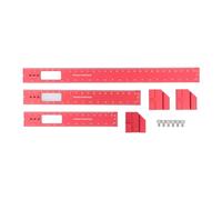 Respicefinem 3PCS Woodworking Ruler Set Adjustable Sliding Stop Aluminum Alloy Angle for Marking Measuring Cutting 16cm 20cm 30cm