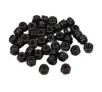 Respicefinem 40pcs RC Tuerca de Trampa de Rueda M2 5 Hex Tejido de Accesorios para 1 18 Carrero Trepando Material de Hierro Premium Desgaste de Nylon Duradero a Prueba de óxido (Black)