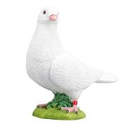 Respicefinem Adorno De Palomas Blancas Artificiales Adornos De Pájaros Blancos De Resina De Alta Simulación para Decoración del Hogar De Jardín Cabeza hacia La Paloma Blanca (Head Towards The Left