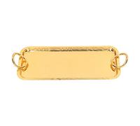 Respicefinem Bandeja de servicio de té Pantalla de bandeja de té rectangular 33 × 14 × 4 Bandeja de almacenamiento de frutas doradas con asa circular para fiesta de bodas