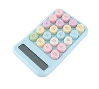 Respicefinem Calculadora científica con pantalla LCD de 10 dígitos, diseño de botón mecánico para estudiantes y contables, herramienta portátil lista para exámenes en blanco (Blue)
