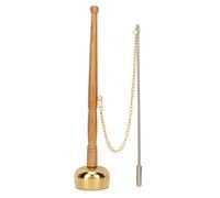 Respicefinem Campana de mano tibetana, campanas de oración tibetanas, 27.0 x 5. 0 x 5. 0 budismo, mango de madera, campanilla de mano de latón, para cantar las Escrituras, implementar suministros