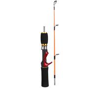 Respicefinem Caña de pesca de hielo de 52cm Dos secciones Tres conductores Material de fibra Ideal para la mayoría de los amantes de la pesca Adecuado para diferentes estilos y técnicas de pesca Firme