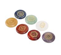 Respicefinem Chakra Stones Siete Chakra Energy Healing Stone Aura Rune Stone Amulet Decoración perfecta para colección de colección de piedra de nacimiento de cristal