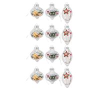 Respicefinem Christmas Ornaments Shatterproof Pet Blowing For Christmas Trees and DIY Projects 12 Pieces (6165)