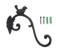 Respicefinem Colgador de Plantas Hierro Soporte Colgante para Exteriores Gancho de Pared para comedero de pájaros Linterna Carillón de Viento Cesta de Flores Negro