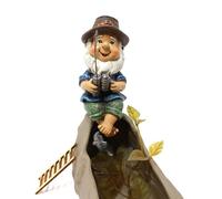 Respicefinem Enano de Jardín de Pesca Gnomo Pesca Estatua Adornos de gnomo de Pesca Divertida Figura de Resina Hecha a Mano con gnomo de jardn decoración artística para gnomos de césped novedosos