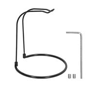 Respicefinem Estante para Carrete Giratorio Acero Inoxidable Tipo Corto Marco Superior en Forma de U Base Redonda Soporte para Equipo de Pesca Desmontable liviano Plata para (Negra)