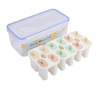 Respicefinem Food Food Grade PP PP Ice Cream Molde Kits con tapa ideal para helado de bricolaje y pudín en la cocina del hogar 3 3L Caja con hebilla de 12 piezas hielo (3.3L buckle box with 12 ice
