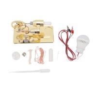 Respicefinem Gold Stirling Motor Modelo con LED Light Flywheel Educational Toy Generator de Motor con Motor para física Stem Aprendizaje (Oro)