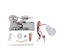 Respicefinem Gold Stirling Motor Modelo con LED Light Flywheel Educational Toy Generator de Motor con Motor para física Stem Aprendizaje (Plata)