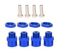 Respicefinem Juego de adaptadores de conversión hexagonales de rueda de 12 mm a 17 mm para 1 10 Rc Cars Adaptador de cubo hexagonal con 4 adaptadores, 4 tuercas hexagonales y 4 (Azul)