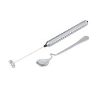 Respicefinem Kitchen Stainless Steel Handheld Battery Operated Electric Coffee Milk Frother With Spoon Never Bend Or Crack Quickly Create Velvety Foams For Cappuccinos Light W
