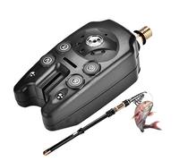 Respicefinem Luz de alarma de picadura de pesca Alerta de pesca LED Buscador de alarma de picadura de electrónico Indicador de alerta de sonido Barra de luz con sensibilidad y (Negra)
