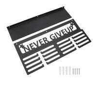 Respicefinem Medal Hanger Display Multipurpose Innovative Wall Mounted Metal Awards Rack with Trophy Shelf For Runners In White Innovative Design Keeps Medals Trophies Organized La (Black)