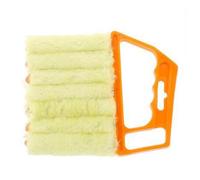 Respicefinem mini persianas limpiadores multifuncionales cepillo de polvo de limpieza doméstico con diseño anti -pelusa Mango portátil ideal para la oficina del hotel en casa (Yellow)