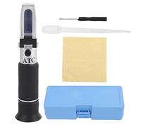 Respicefinem Refractómetro Brix 3 en 1 Medidor de mano Contenido de azúcar en jugo de vino de uva Alcoholímetro con ATC para kit de elaboración casera