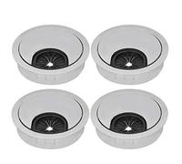 Respicefinem Set Desk Cable Wire Grommet Pc Computer Desk Grommet Cable Hole Cover Organizers Made of Stable Zinc Alloy For A More Organized Desktop with Easy Installation 53 Brush (50 Brushed Alloy