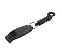 Respicefinem Silbato de seguridad de alto decibelio con gancho, ideal para kayak, barco, camping, senderismo, color negro