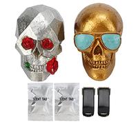 Respicefinem Skull Ambientador de resina Resina de resina Rose Ornamento para la decoración de automóviles de Halloween que agrega sabor favorito y alivia la fatiga en el